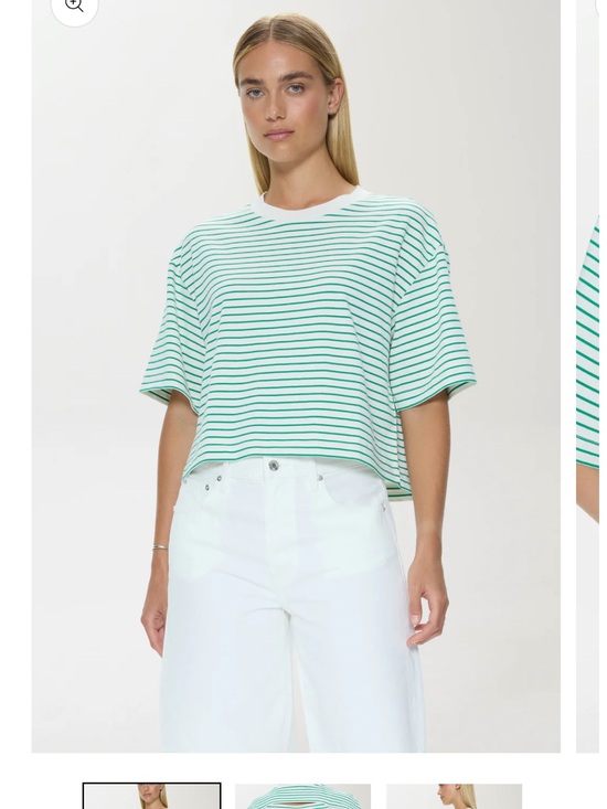 pistola Tops - Brand new pistola White and Green Striped Tee